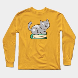 Kitty on Book Long Sleeve T-Shirt